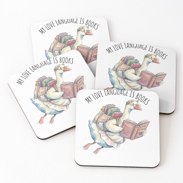Item preview, Cupid Goose Bibliophile Valentine Book Lover Art designed and sold by MTJ-Mushrooms.