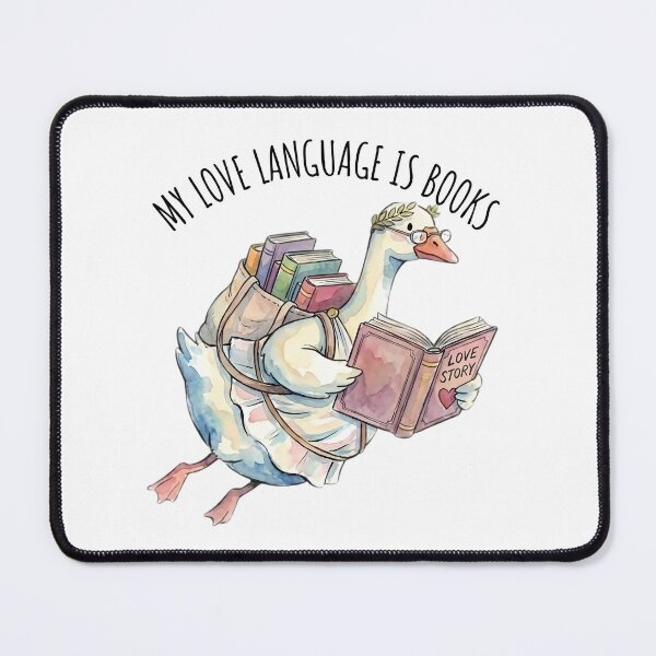 Item preview, Cupid Goose Bibliophile Valentine Book Lover Art designed and sold by MTJ-Mushrooms.
