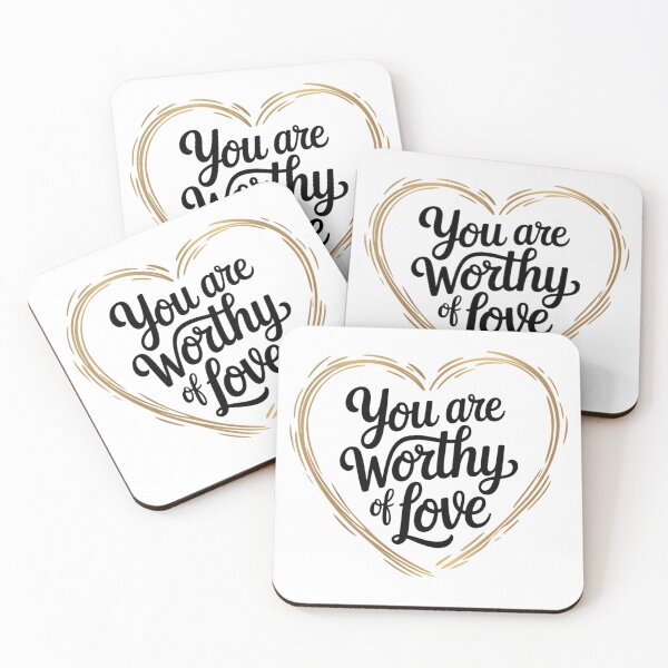 Item preview, You Are Worthy Of Love Self Worth Valentine Typography Affirmation Positive Shirt designed and sold by GiftsForge.