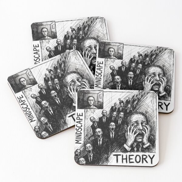 Item preview, Mindscape Theory Horror Ink Art Zombie Suits Poster Print designed and sold by AbstractAuraArt.