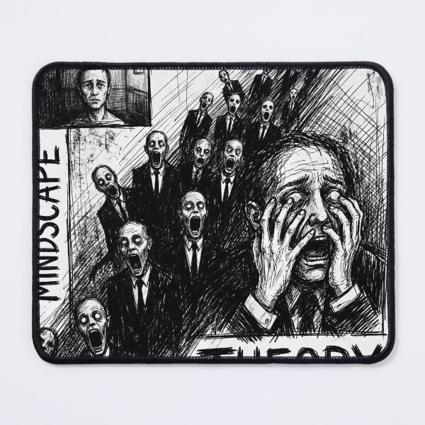 Item preview, Mindscape Theory Horror Ink Art Zombie Suits Poster Print designed and sold by AbstractAuraArt.
