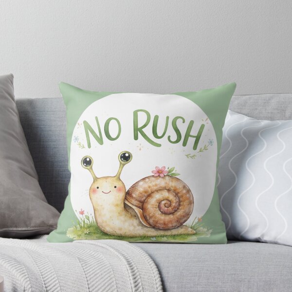 Item preview, No Rush – Slow is also a pace – Cute snail illustration designed and sold by Art by M.H..