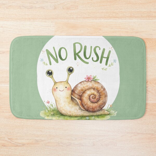 Item preview, No Rush – Slow is also a pace – Cute snail illustration designed and sold by Art by M.H..
