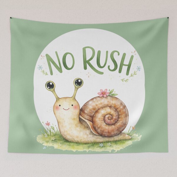 Item preview, No Rush – Slow is also a pace – Cute snail illustration designed and sold by Art by M.H..