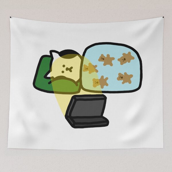 Item preview, a Cat watching tv in the blanket designed and sold by superbaechoo.