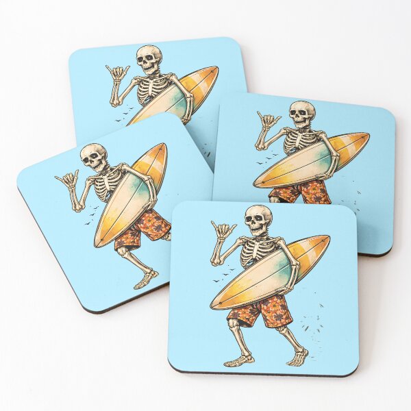 Item preview, Surfer Skeleton - Shaka Sign & Beach Vibes designed and sold by ExpertEsche.
