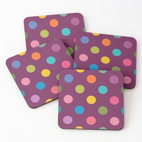 Item preview, Colorful Polka Dots on Plum designed and sold by DuckyRubin.