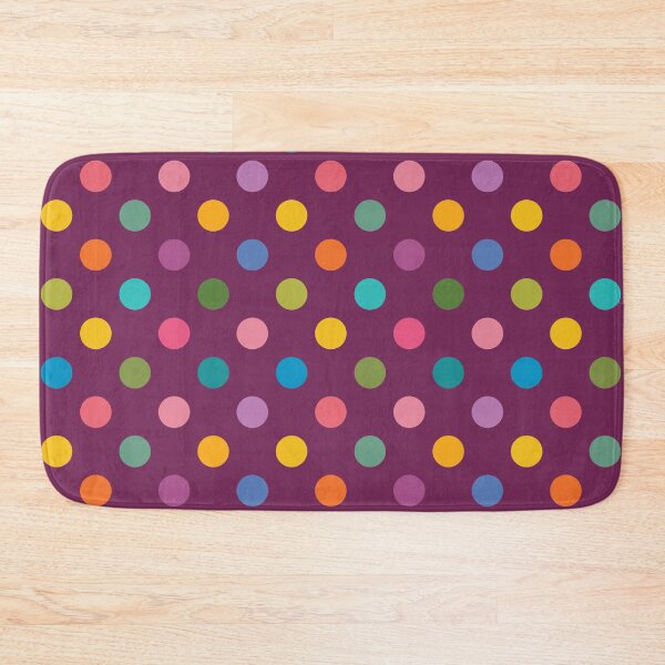 Item preview, Colorful Polka Dots on Plum designed and sold by DuckyRubin.