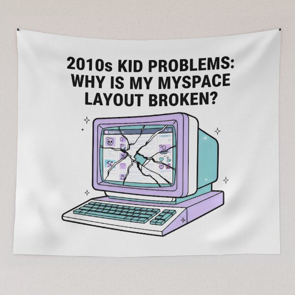Item preview, 2010s Kid Problems Broken MySpace Layout Retro Tech Art designed and sold by SplashTastic.