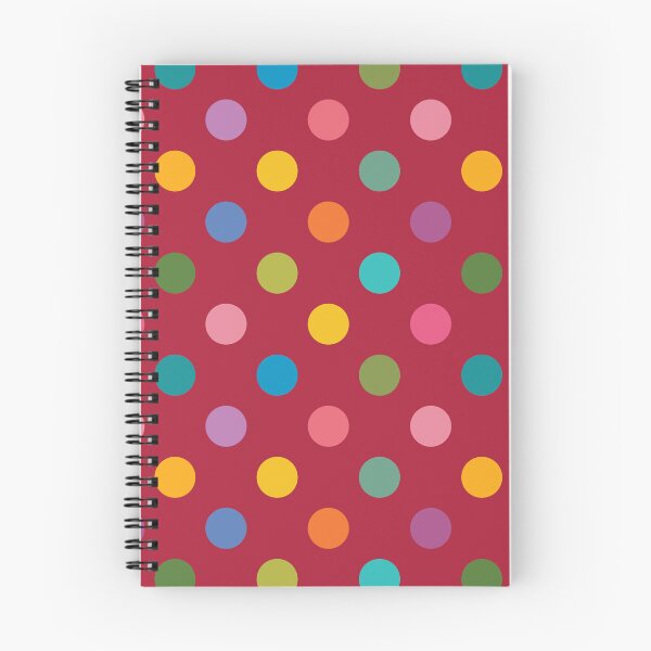Item preview, Colorful Polka Dots on Deep Carmine designed and sold by DuckyRubin.