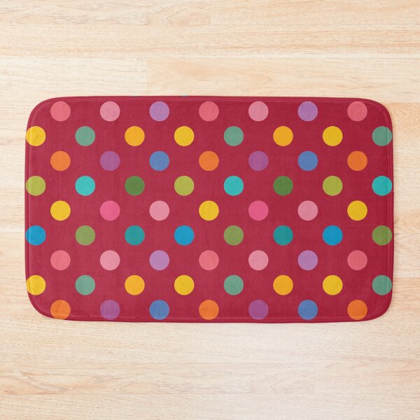 Item preview, Colorful Polka Dots on Deep Carmine designed and sold by DuckyRubin.