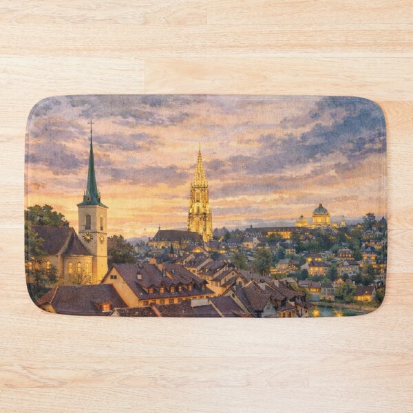 Item preview, Bern at Dusk – Switzerland’s Historic Capital by the Aare River designed and sold by Era-of-Traveler.