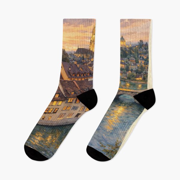 Item preview, Bern at Dusk – Switzerland’s Historic Capital by the Aare River designed and sold by Era-of-Traveler.