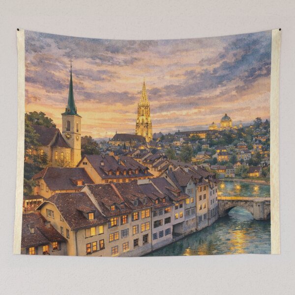 Item preview, Bern at Dusk – Switzerland’s Historic Capital by the Aare River designed and sold by Era-of-Traveler.