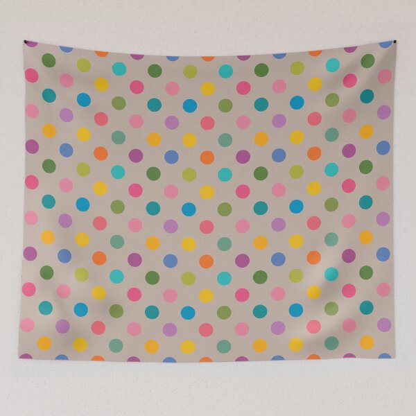 Item preview, Colorful Polka Dots on Tan designed and sold by DuckyRubin.