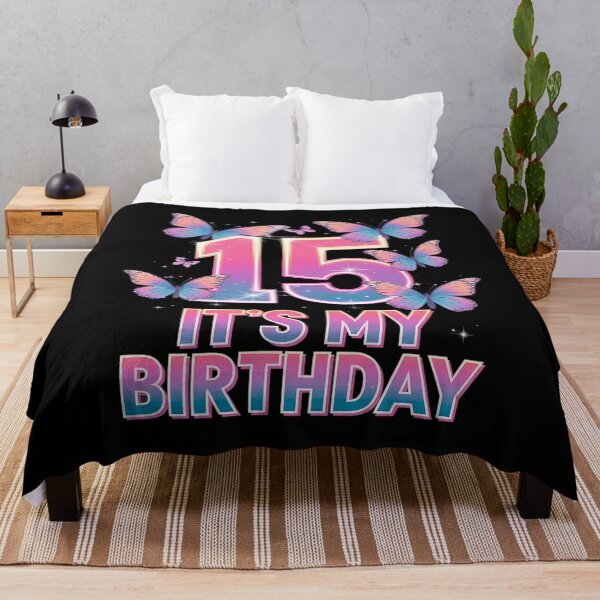 Item preview, Birthday Girl 15 Year Old, Butterfly, Number 15  designed and sold by MarkLeedsArt.
