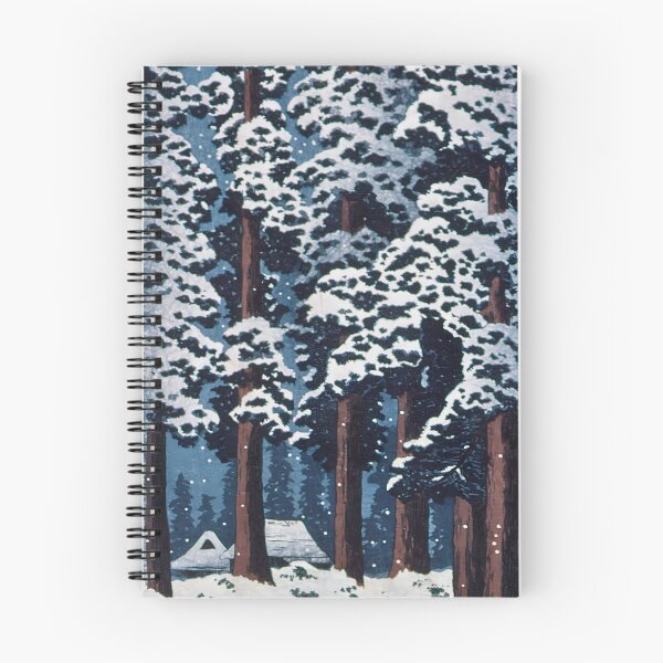 Item preview, Travelers in Snowy Cedar Grove - Hiroaki Takahashi Vintage Print designed and sold by Open Canvas.
