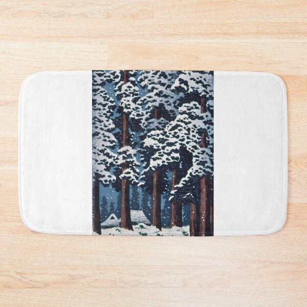 Item preview, Travelers in Snowy Cedar Grove - Hiroaki Takahashi Vintage Print designed and sold by Open Canvas.