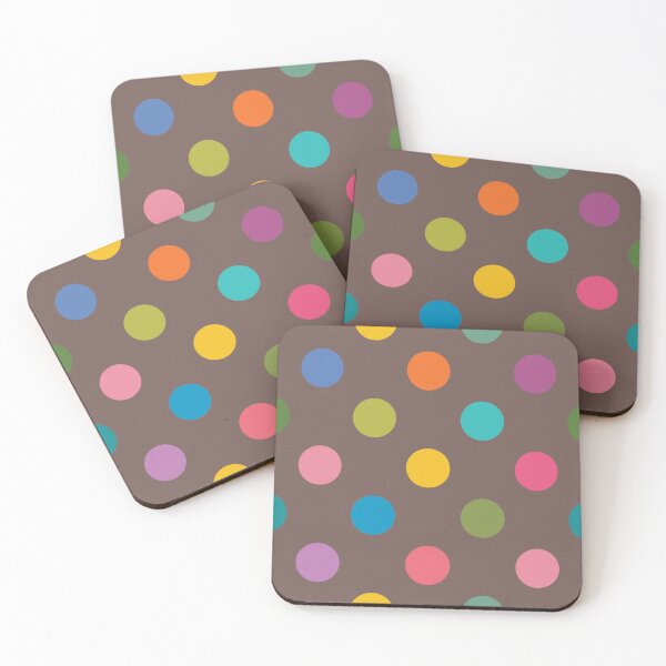 Item preview, Colorful Polka Dots on Brown designed and sold by DuckyRubin.
