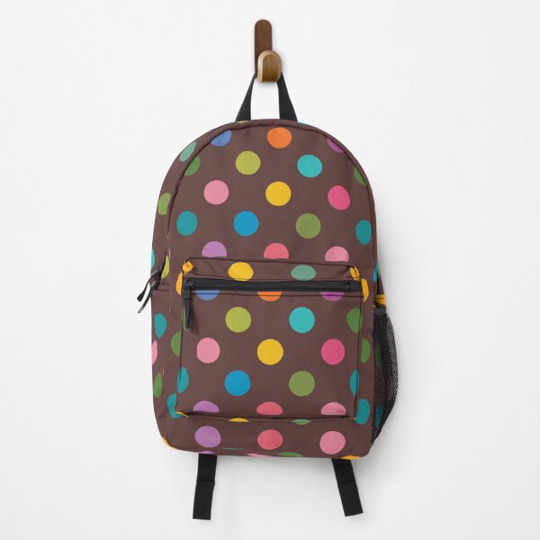 Item preview, Colorful Polka Dots on Chocolate Brown designed and sold by DuckyRubin.