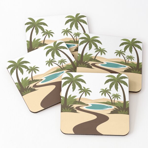 Item preview, Desert Oasis Pathway with Palm Trees designed and sold by mbmstores.