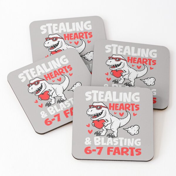 Item preview, Funny Dino Stealing Hearts Blasting 6 7 Farts Valentines Six Seven designed and sold by mjohnson9.