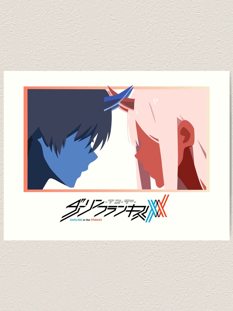 darling in the franxx hiro zero two art print by mooncore redbubble redbubble