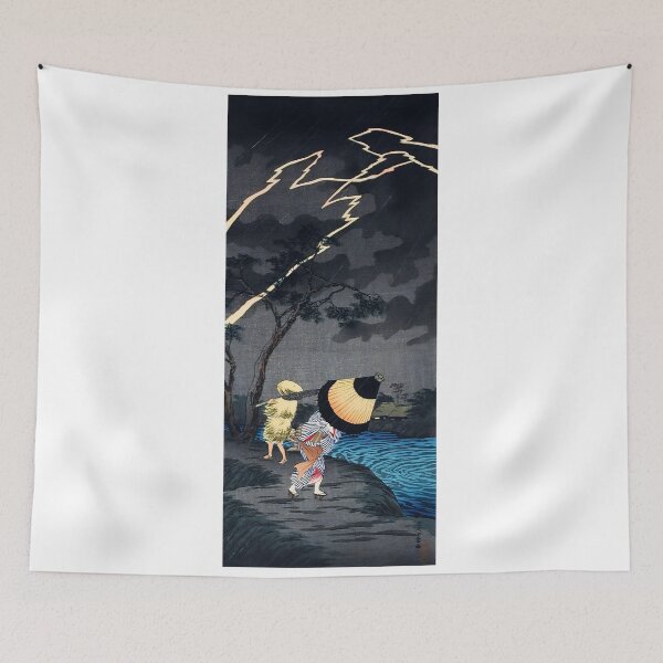 Item preview, Sudden Thunderstorm and Lightning - Hiroaki Takahashi Vintage Print designed and sold by Open Canvas.