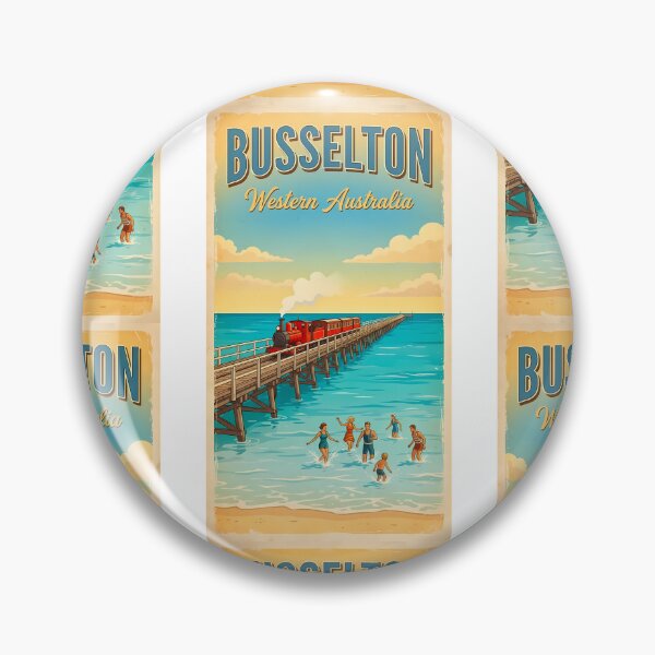 Item preview, Busselton Jetty Western Australia - Vintage Red Train Poster designed and sold by Digital Dreams Arts.