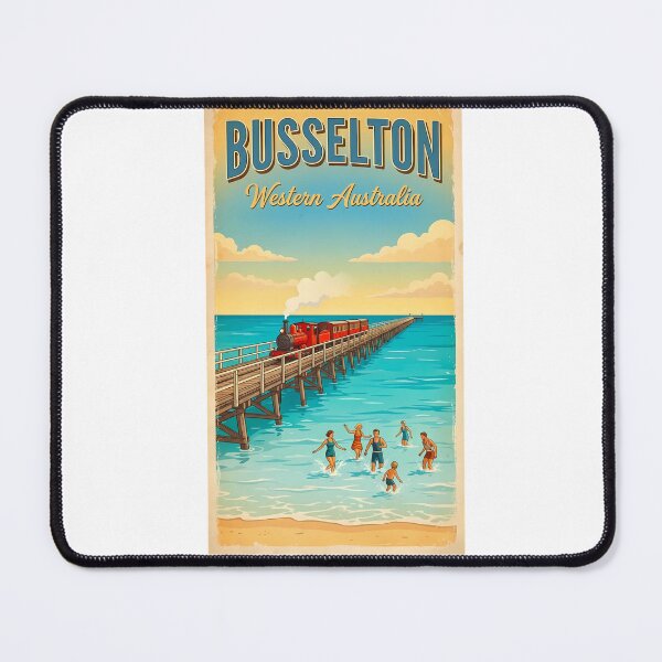 Item preview, Busselton Jetty Western Australia - Vintage Red Train Poster designed and sold by Digital Dreams Arts.
