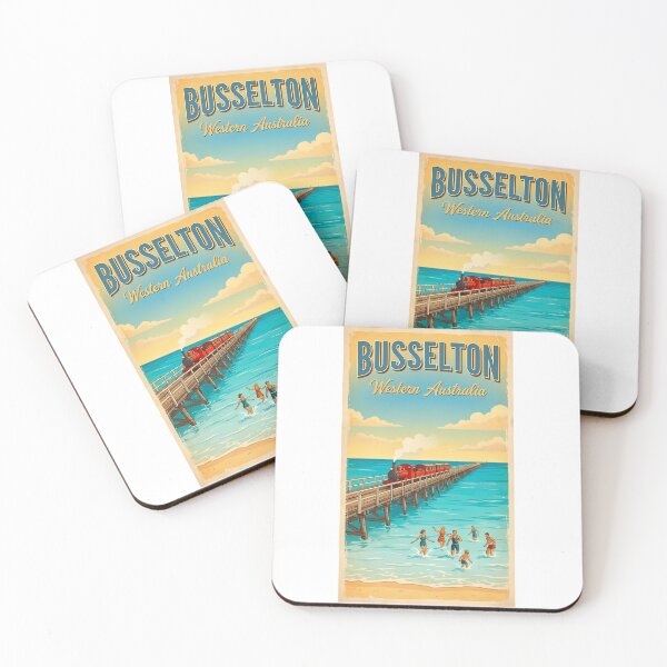 Item preview, Busselton Jetty Western Australia - Vintage Red Train Poster designed and sold by Digital Dreams Arts.