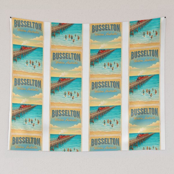 Item preview, Busselton Jetty Western Australia - Vintage Red Train Poster designed and sold by Digital Dreams Arts.
