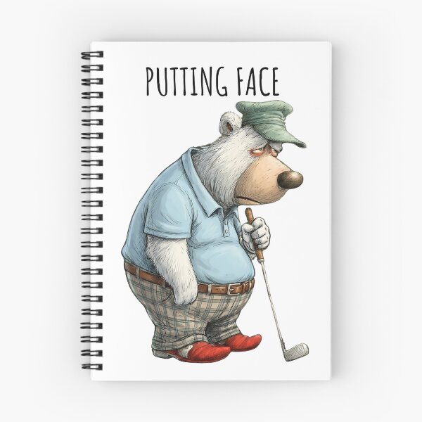 Item preview, Funny Bear Golfer Putting Face Cartoon Golf Art designed and sold by MTJ-Mushrooms.