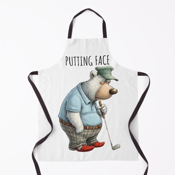 Item preview, Funny Bear Golfer Putting Face Cartoon Golf Art designed and sold by MTJ-Mushrooms.