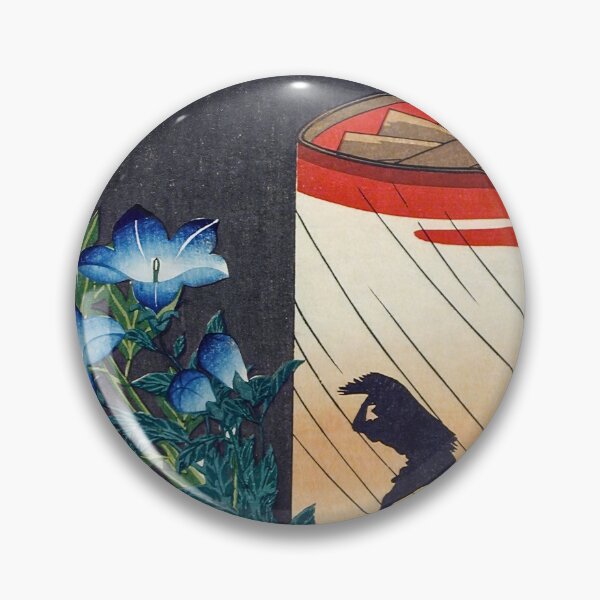 Item preview, Lantern with Silhouette and Autumn Flowers - Hiroaki Takahashi Vintage Print designed and sold by Open Canvas.