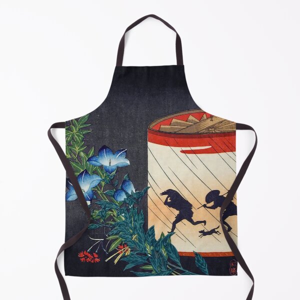 Item preview, Lantern with Silhouette and Autumn Flowers - Hiroaki Takahashi Vintage Print designed and sold by Open Canvas.