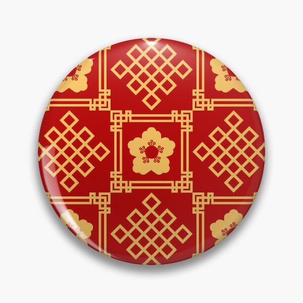 Item preview, Lunar New Year Chinese Endless Knot Floral Pattern Scarf – Red and Gold Traditional Design designed and sold by FestivityFinds.