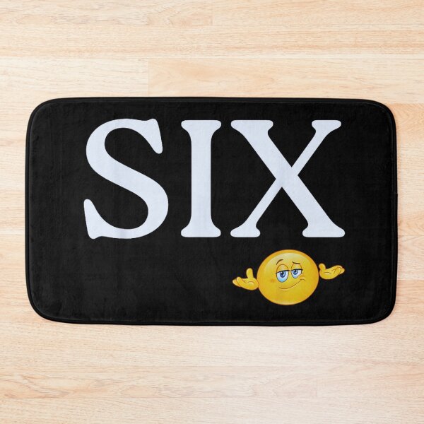Item preview, Six Shrug Emoji Minimal Funny Typography Meme Design designed and sold by DogoMalulu.