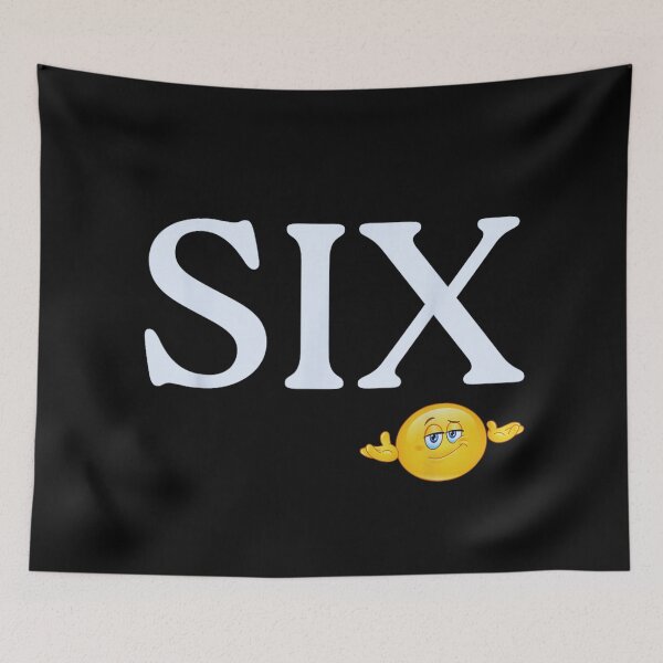 Item preview, Six Shrug Emoji Minimal Funny Typography Meme Design designed and sold by DogoMalulu.