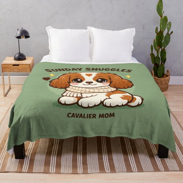 Item preview, Sunday Snuggles – Cavalier Mom Cozy Scarf Puppy Cute Shirt designed and sold by dogmomtees.