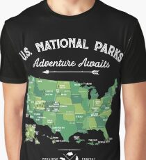 National Park Map Vintage T Shirt - All 59 National Parks Gifts Men Women Kids Graphic T-Shirt