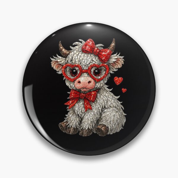 Item preview, Faux Rhinestone Highland Cow, valentine Coquette, Valentine's Day, Howdy Valentine, Love Xoxo Heart Vday  designed and sold by DesignDenDo ⭐⭐⭐⭐⭐.