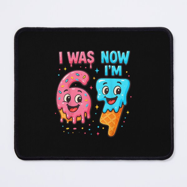 Item preview, I was 6 Now I'm 7 Years Old Birthday 67 Ice Cream Drip Kids designed and sold by MatherFisher.