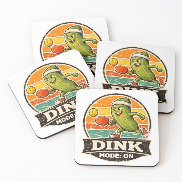 Item preview, Dink Mode On – Funny Pickleball Pickle Retro Sunset designed and sold by JoyverseStudio.
