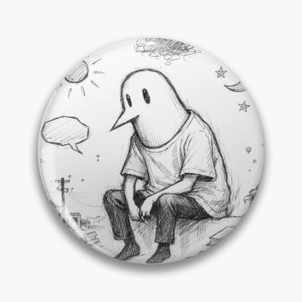 Item preview, Punpun Oyasumi - Melancholy Bird Figure Pencil Sketch designed and sold by Art by M.H..