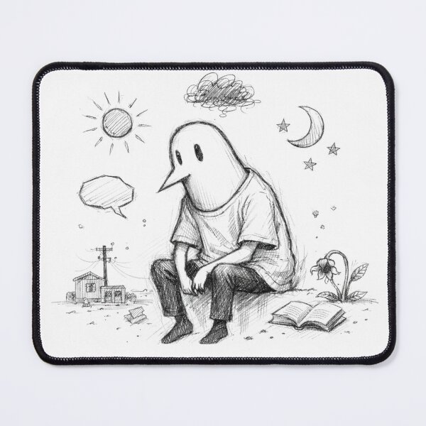 Item preview, Punpun Oyasumi - Melancholy Bird Figure Pencil Sketch designed and sold by Art by M.H..