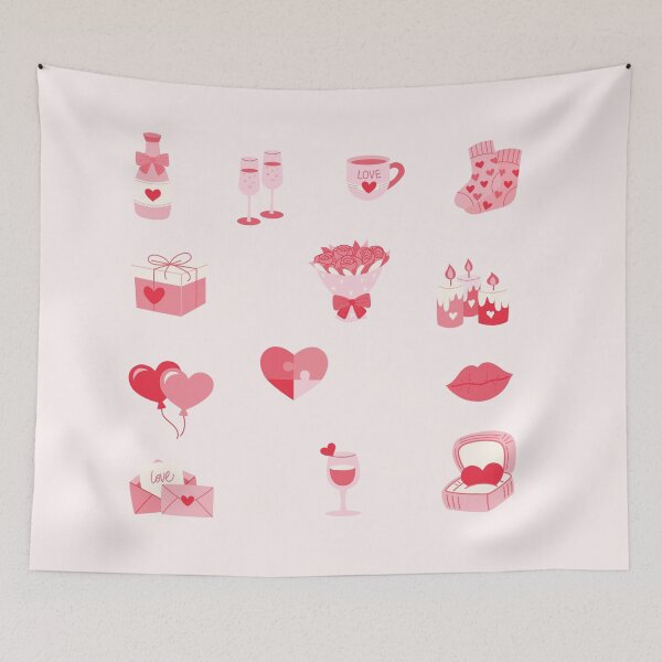 Item preview, Valentine's day cute elements set. wedding and love concept. Vector illustration in flat cartoon style. . There are gifts, drinks, flowers, and hearts. designed and sold by sacredolga.