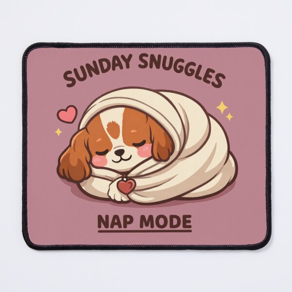 Item preview, Sunday Snuggles – Nap Mode Cozy Cavalier Puppy Dog Mom Shirt designed and sold by dogmomtees.