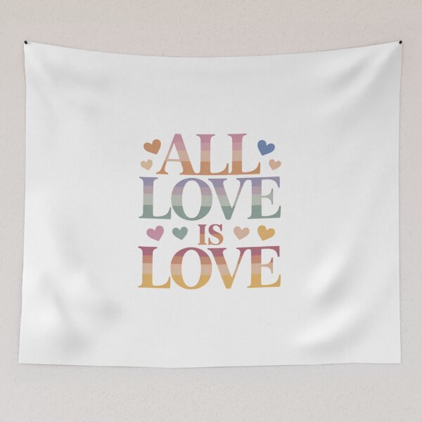 Item preview, All Love Is Love Inclusive Valentine Typography LGBTQ Pride Equality Gift Shirt designed and sold by GiftsForge.