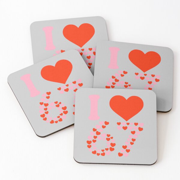 Item preview, I Love 67 Valentine’s Day 6 7 Meme 67th Birthday Hearts designed and sold by FrankIsabel.